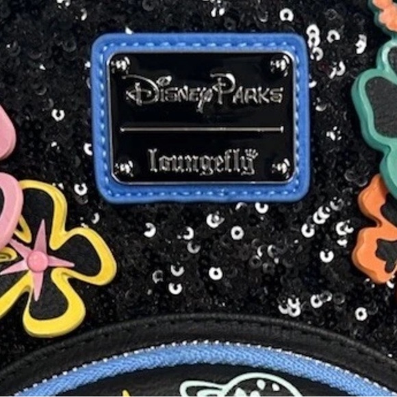 Loungefly Disney Parks Stitch 626 Day Black Neon Sequin Mini Backpack - NWT main image 4